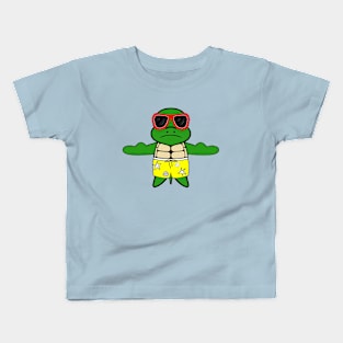 FUNNY Turtle At The Beach Kids T-Shirt